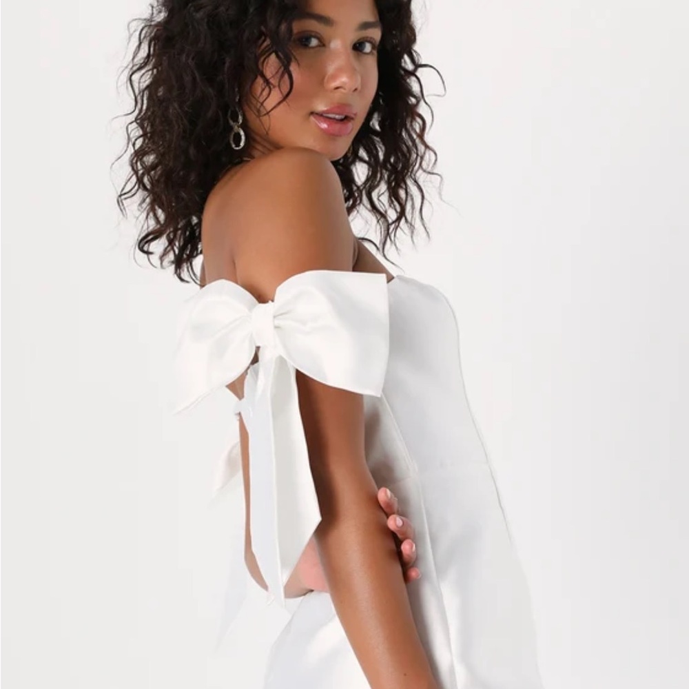 Elegant Off-Shoulder White Dress